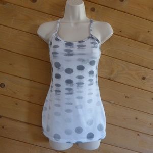 Lululemon Gray Polka Seaside Dot Y-tank Size 4